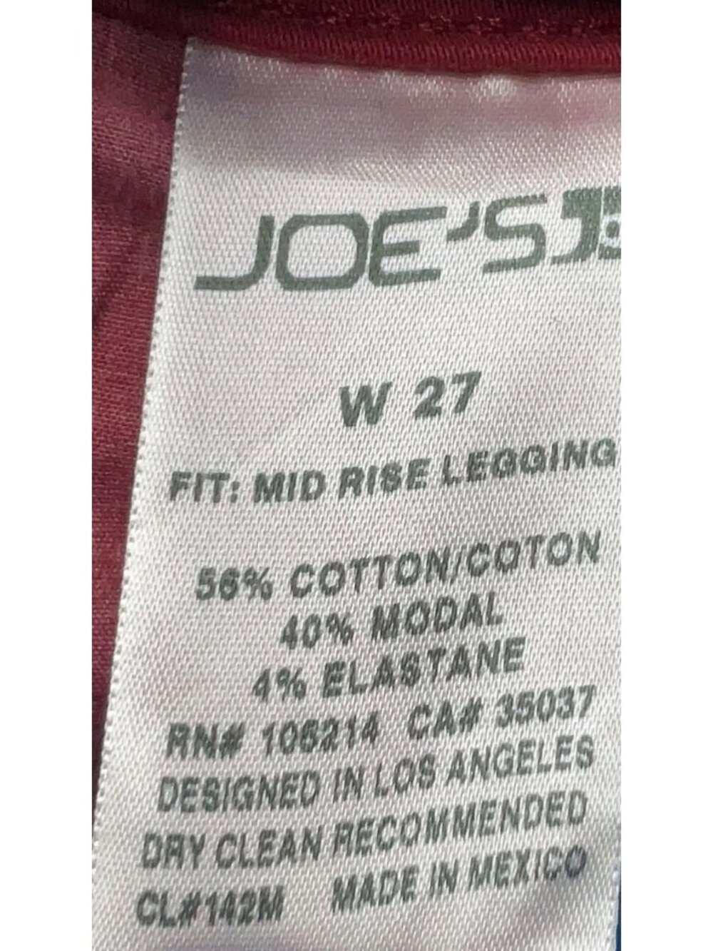 VTG Joes Jeans Burgundy Mid-Rise Skinny Jeggings| Indie Sleaze Tumblr Soft Modal - Picture 16 of 16